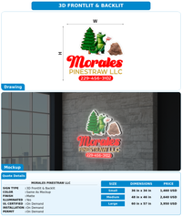 CUSTOM MOCKUP SIGN FOR Morales pinestraw LLC