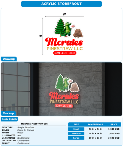 CUSTOM MOCKUP SIGN FOR Morales pinestraw LLC