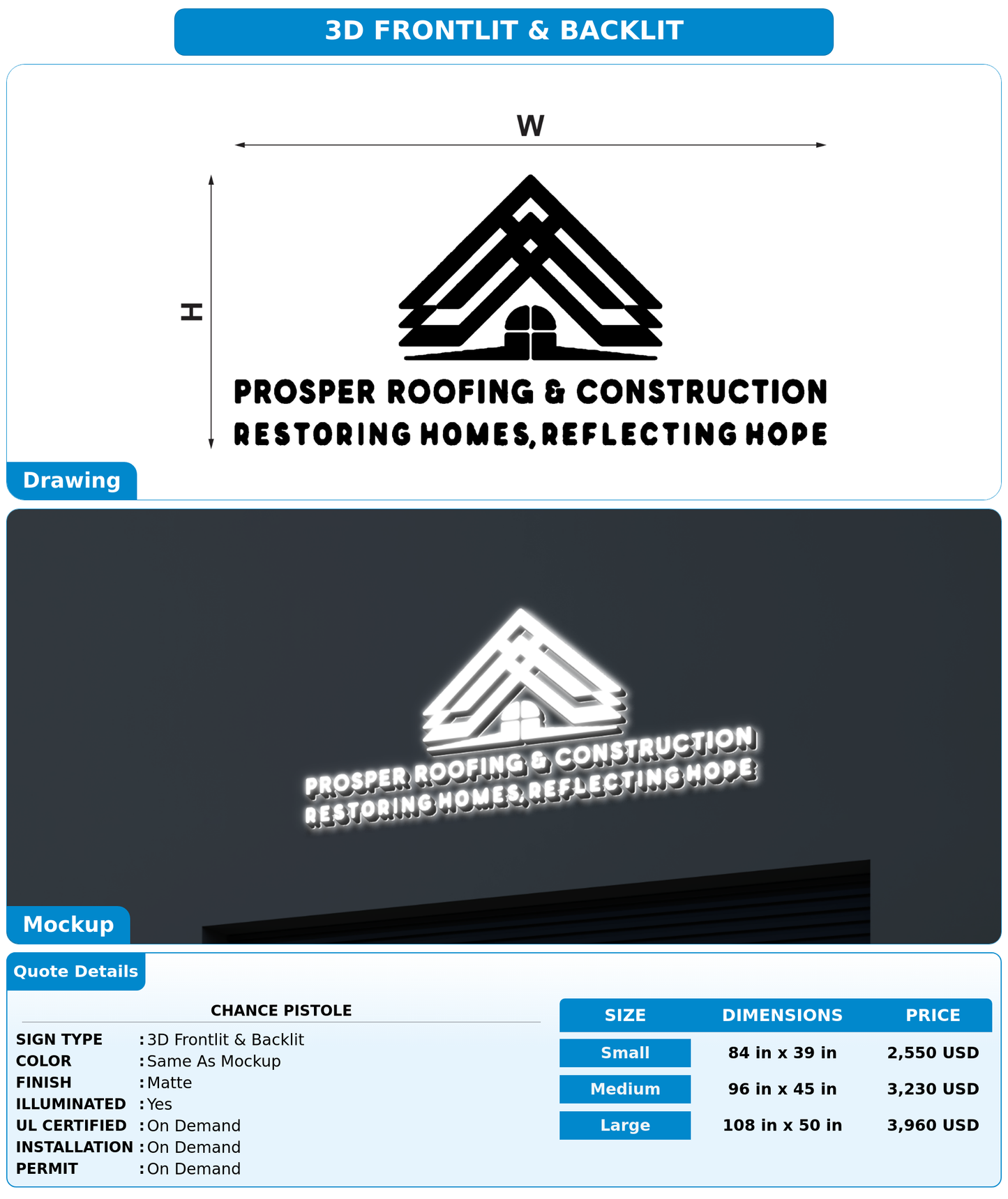 CUSTOM MOCKUP SIGN FOR Chance Pistole