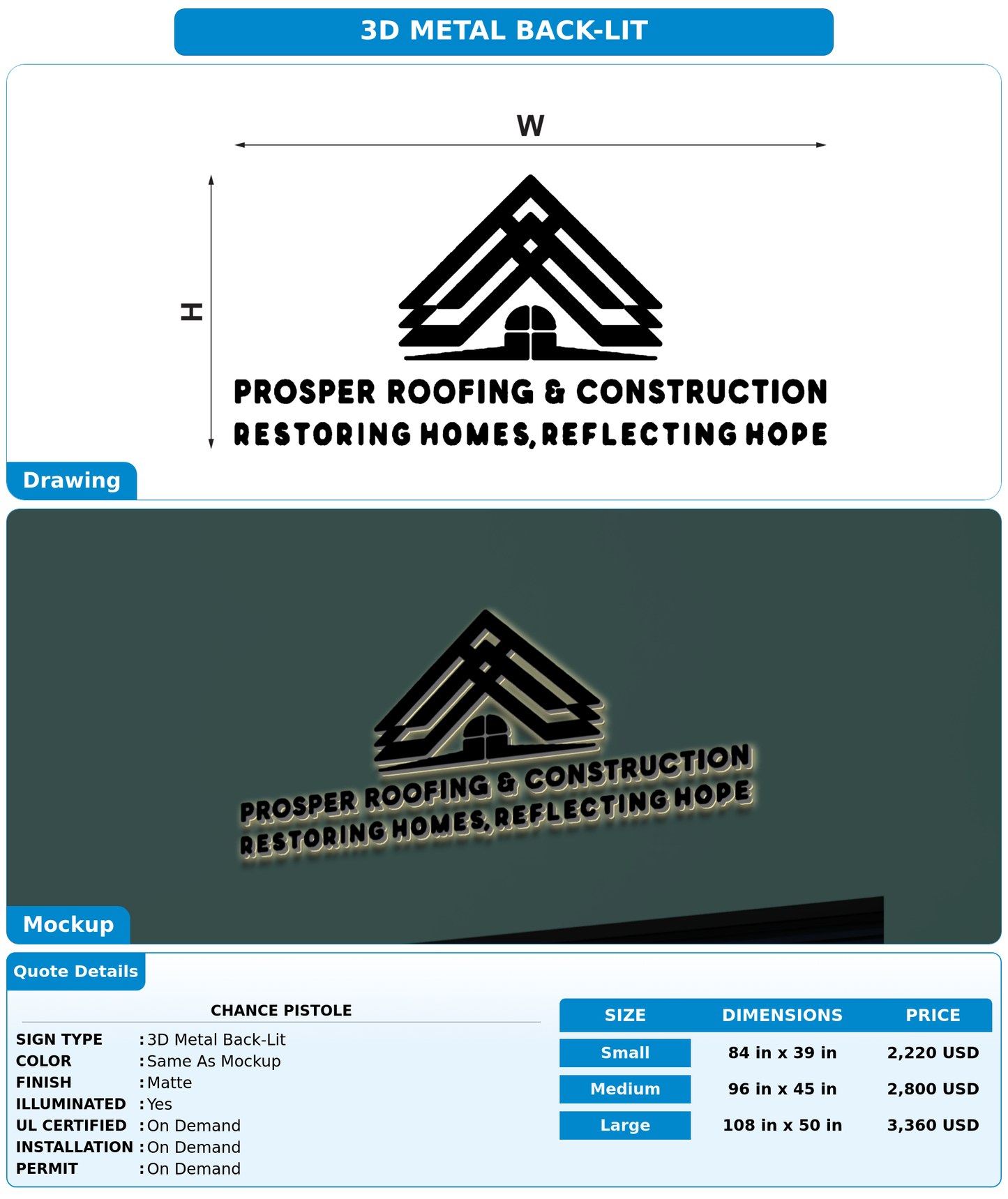 CUSTOM MOCKUP SIGN FOR Chance Pistole