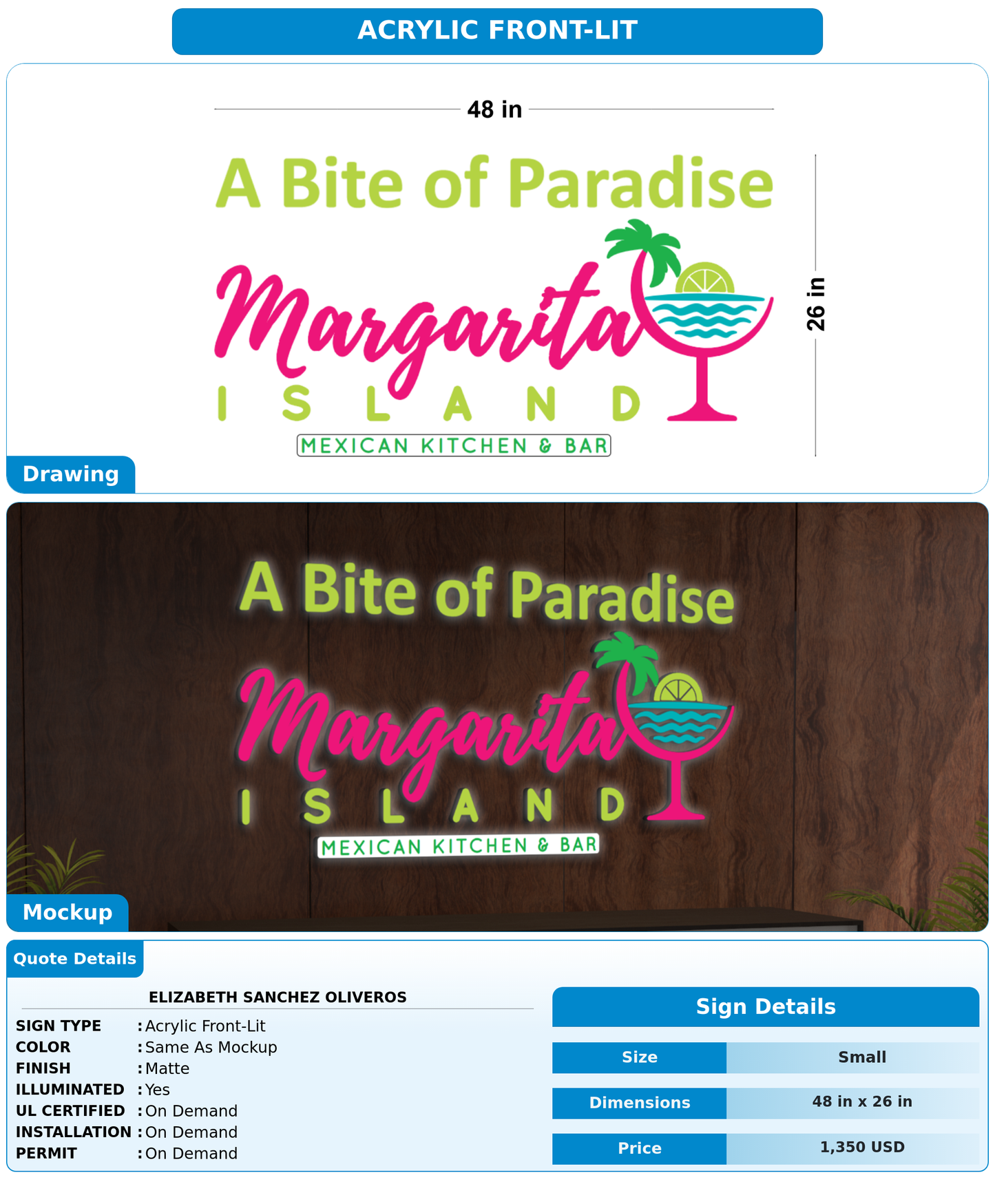 CUSTOM MOCKUP SIGN FOR Elizabeth Sanchez Oliveros