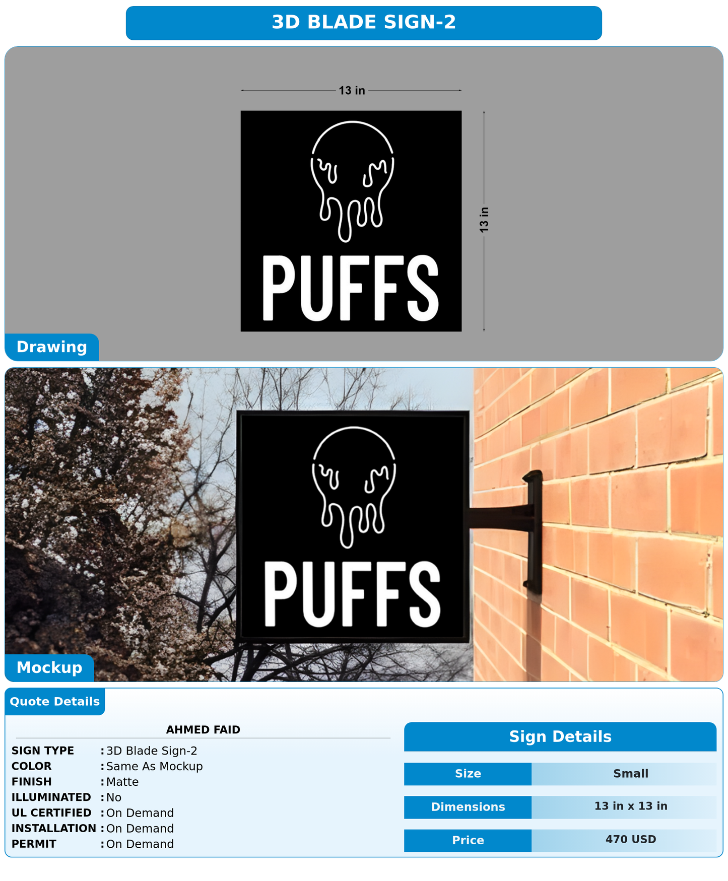 CUSTOM MOCKUP SIGN FOR Ahmed Faid