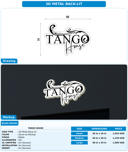 CUSTOM MOCKUP SIGN FOR tango house