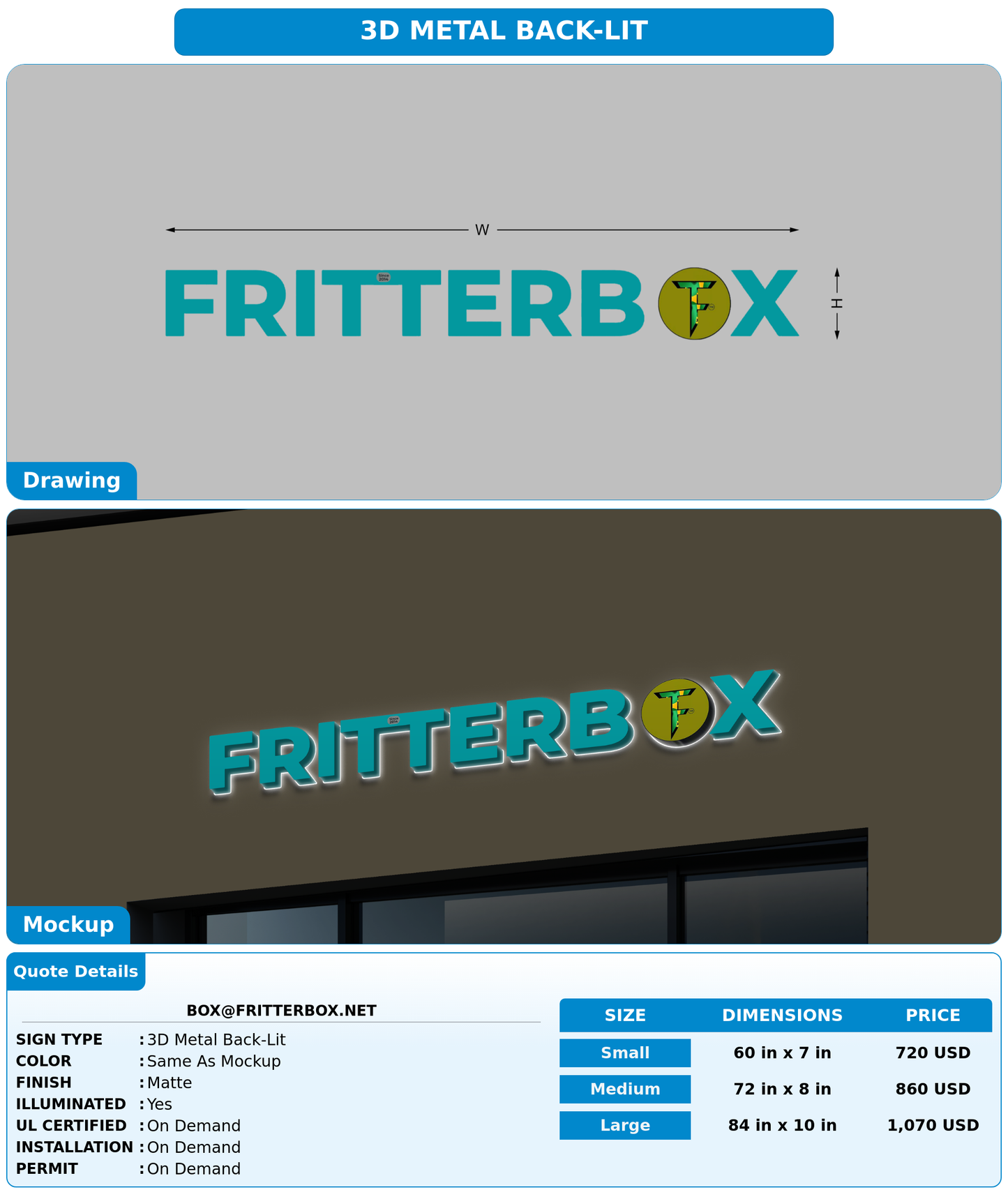 CUSTOM MOCKUP SIGN FOR box@fritterbox.net