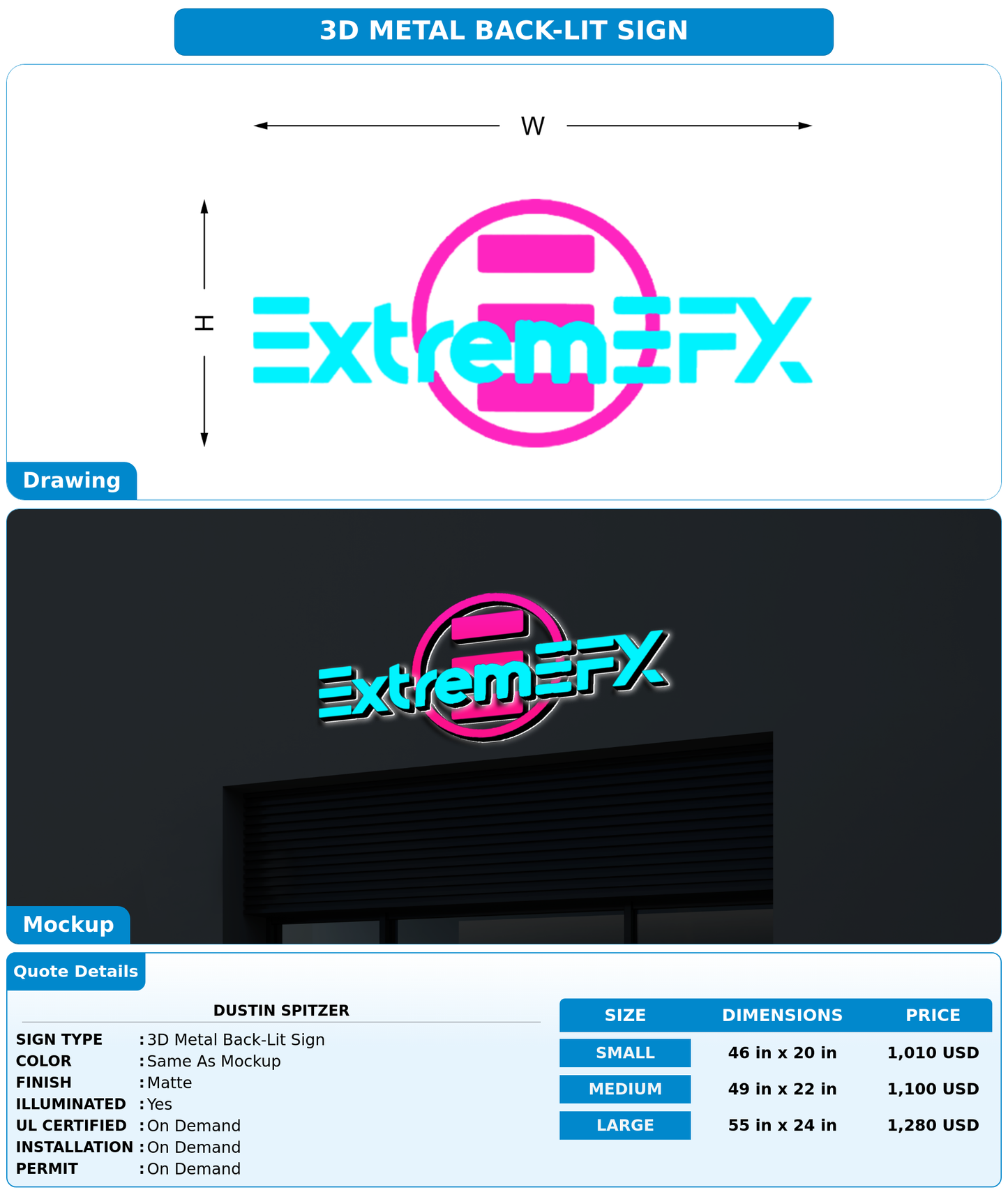 CUSTOM MOCKUP SIGN FOR Dustin Spitzer