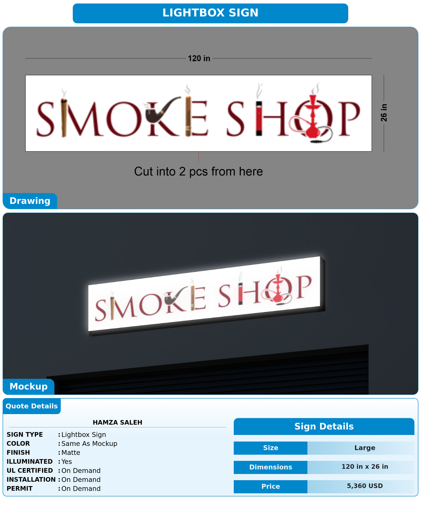 CUSTOM MOCKUP SIGN FOR Hamza saleh