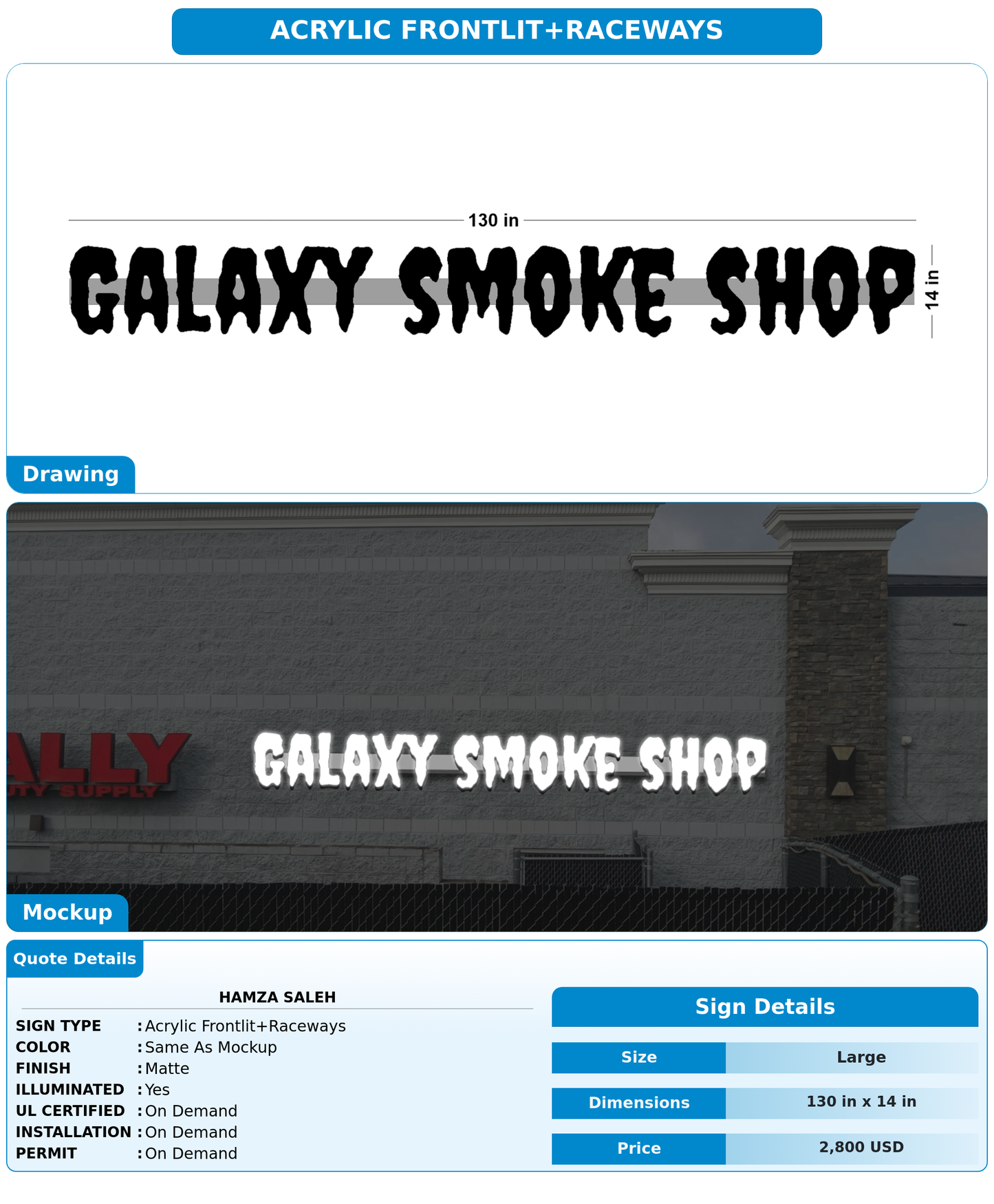 CUSTOM MOCKUP SIGN FOR Hamza saleh