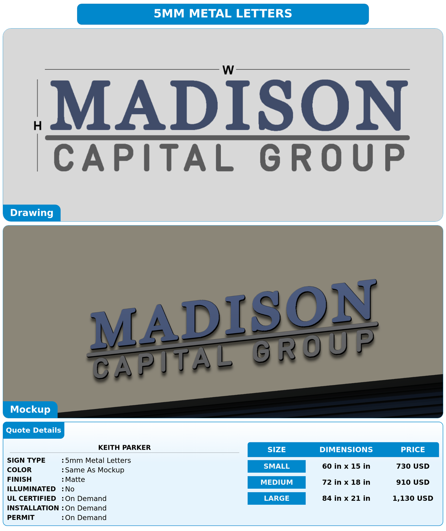 CUSTOM MOCKUP SIGN FOR Keith Parker