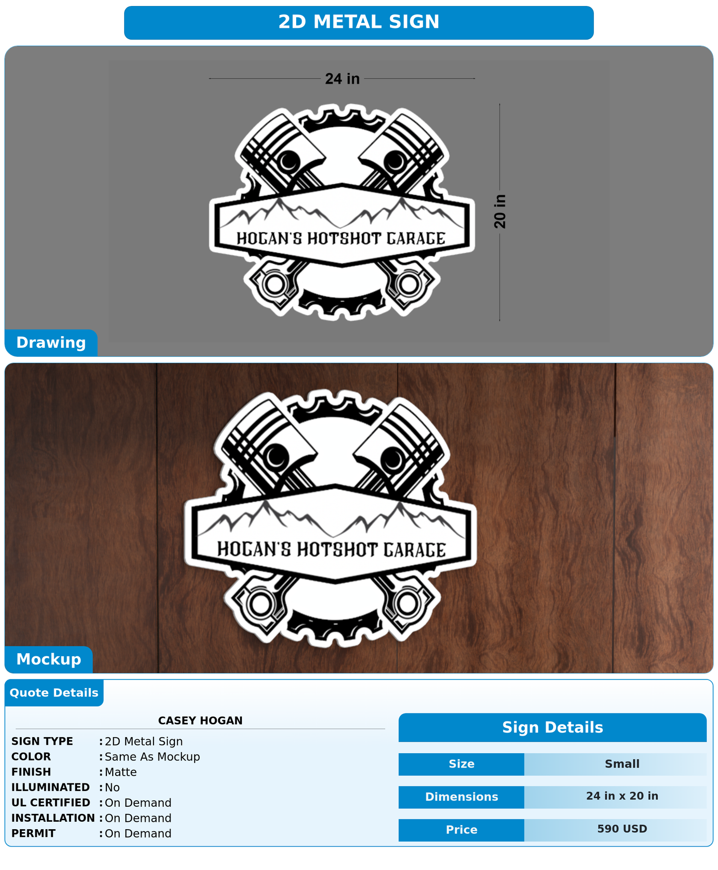 CUSTOM MOCKUP SIGN FOR Casey Hogan