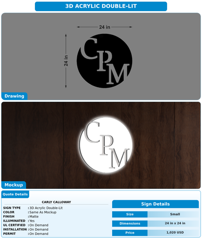 CUSTOM MOCKUP SIGN FOR CARLY CALLOWAY