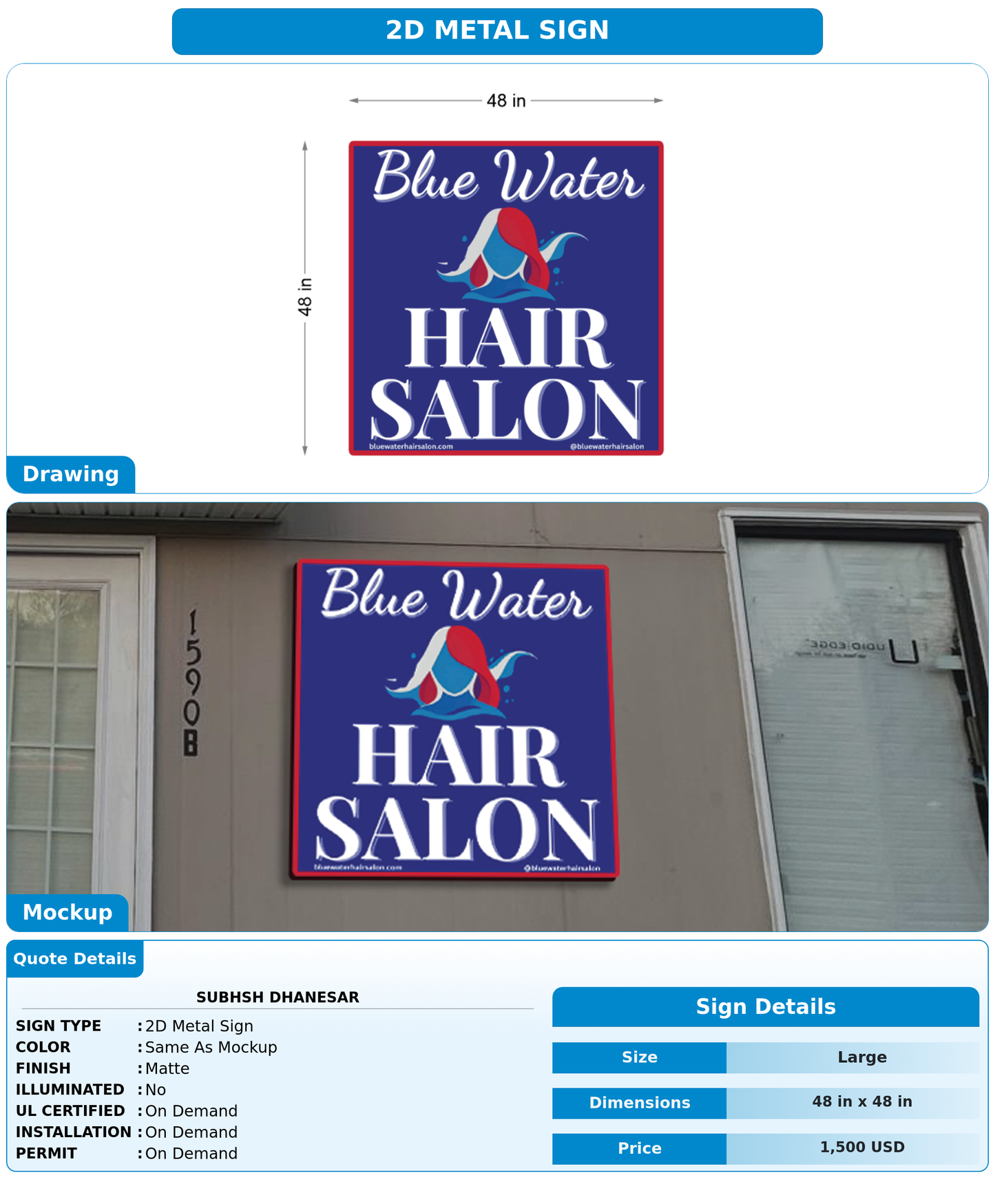 CUSTOM MOCKUP SIGN FOR Subhsh Dhanesar
