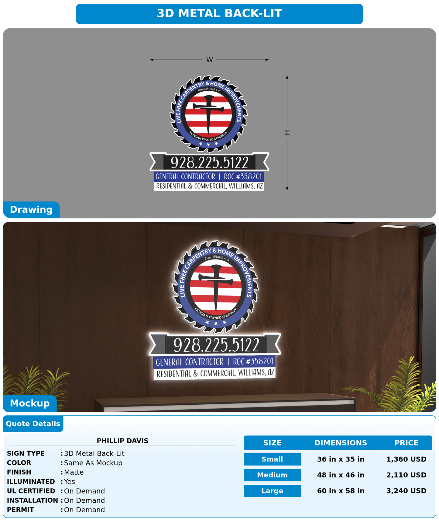 CUSTOM MOCKUP SIGN FOR Phillip Davis