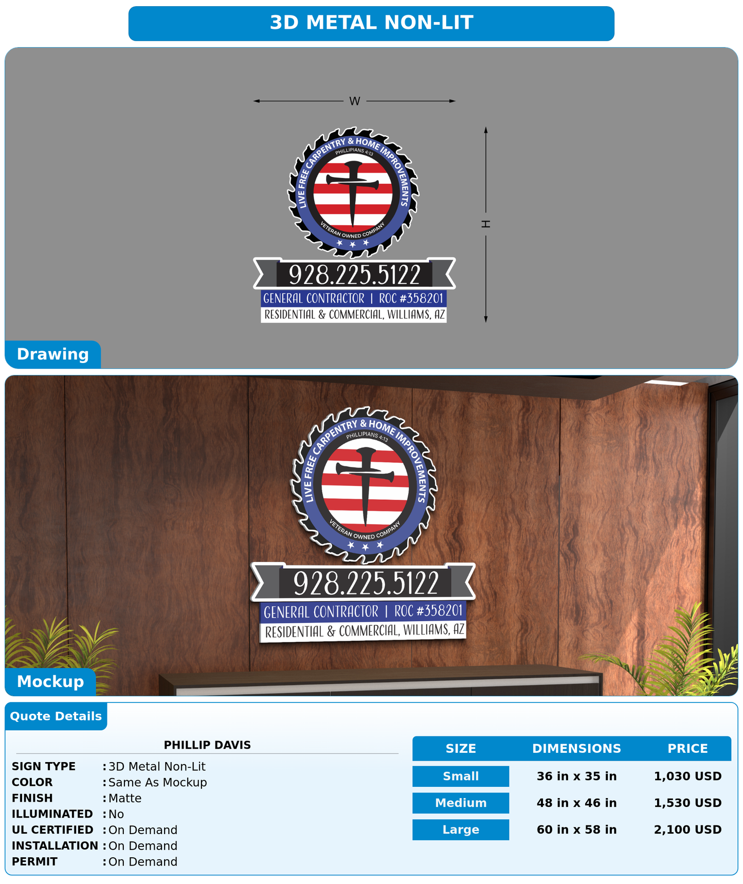 CUSTOM MOCKUP SIGN FOR Phillip Davis