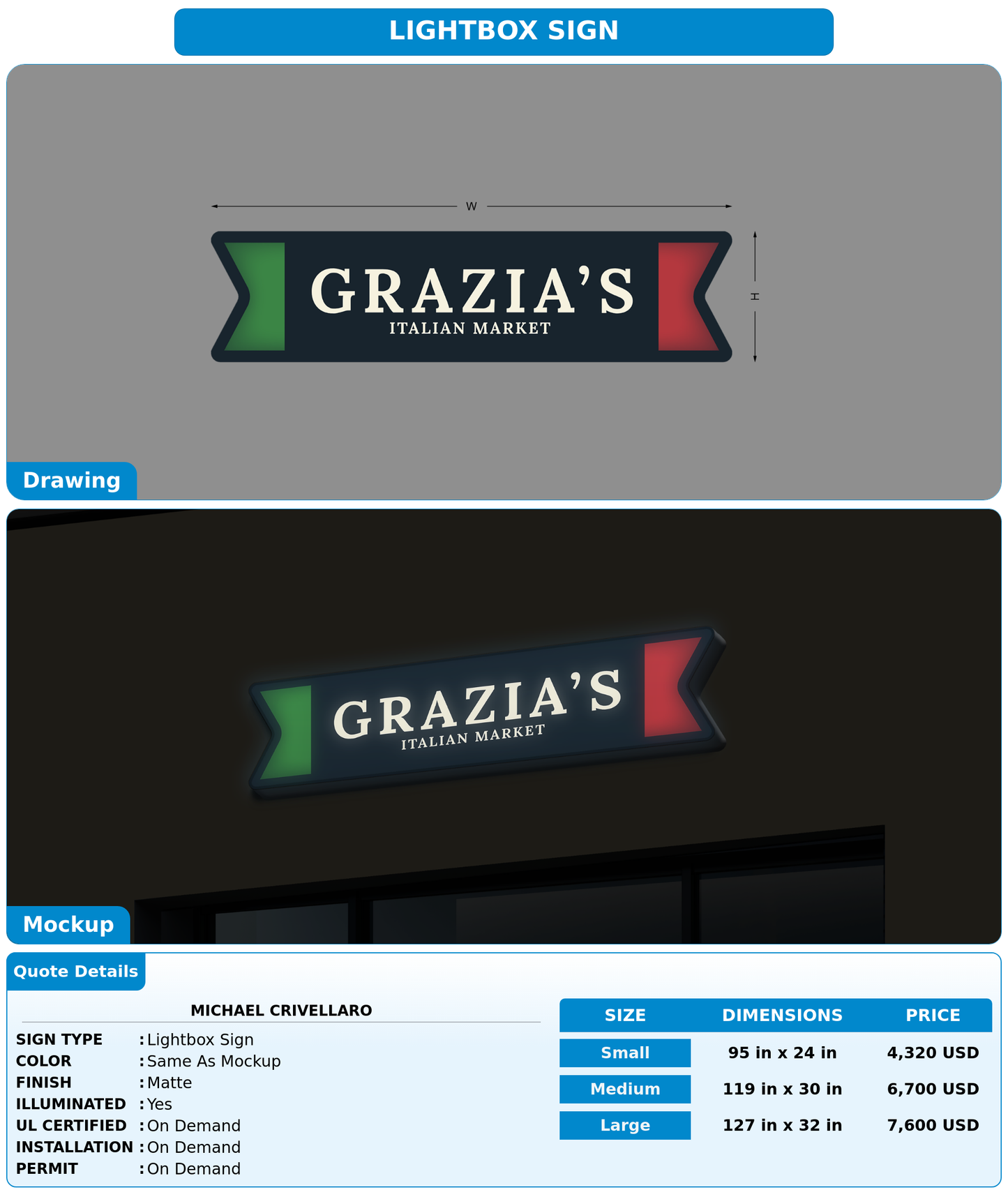 CUSTOM MOCKUP SIGN FOR Michael Crivellaro
