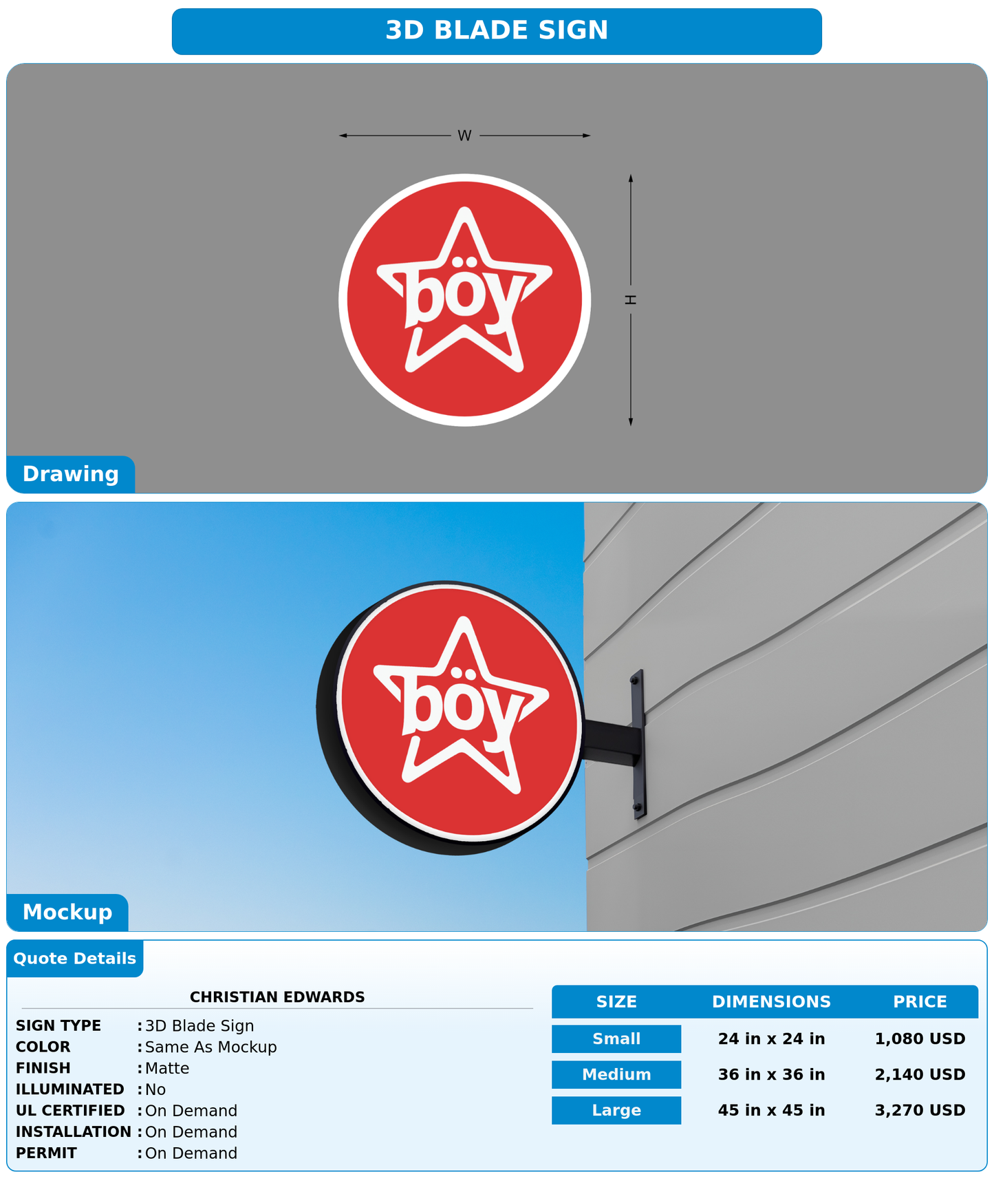 CUSTOM MOCKUP SIGN FOR Christian Edwards