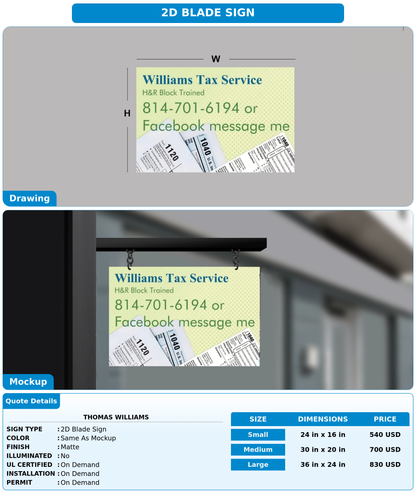 CUSTOM MOCKUP SIGN FOR THOMAS WILLIAMS