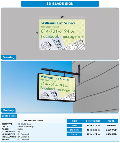 CUSTOM MOCKUP SIGN FOR THOMAS WILLIAMS