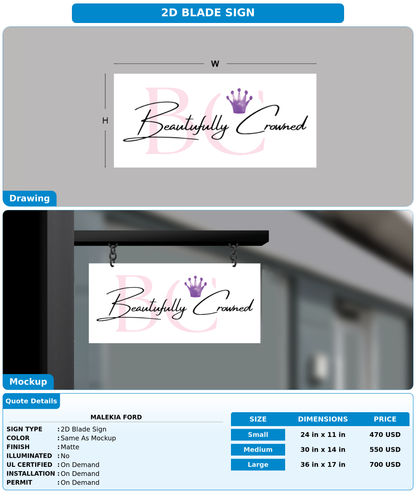 CUSTOM MOCKUP SIGN FOR Malekia Ford