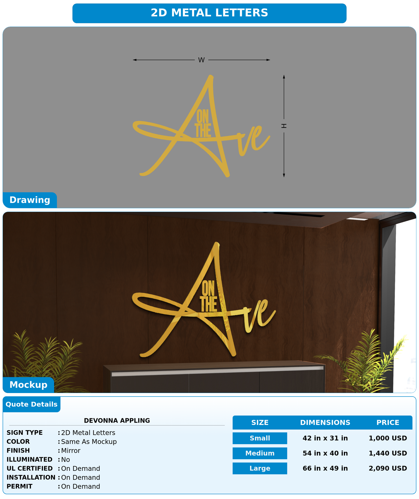 CUSTOM MOCKUP SIGN FOR DEVONNA APPLING