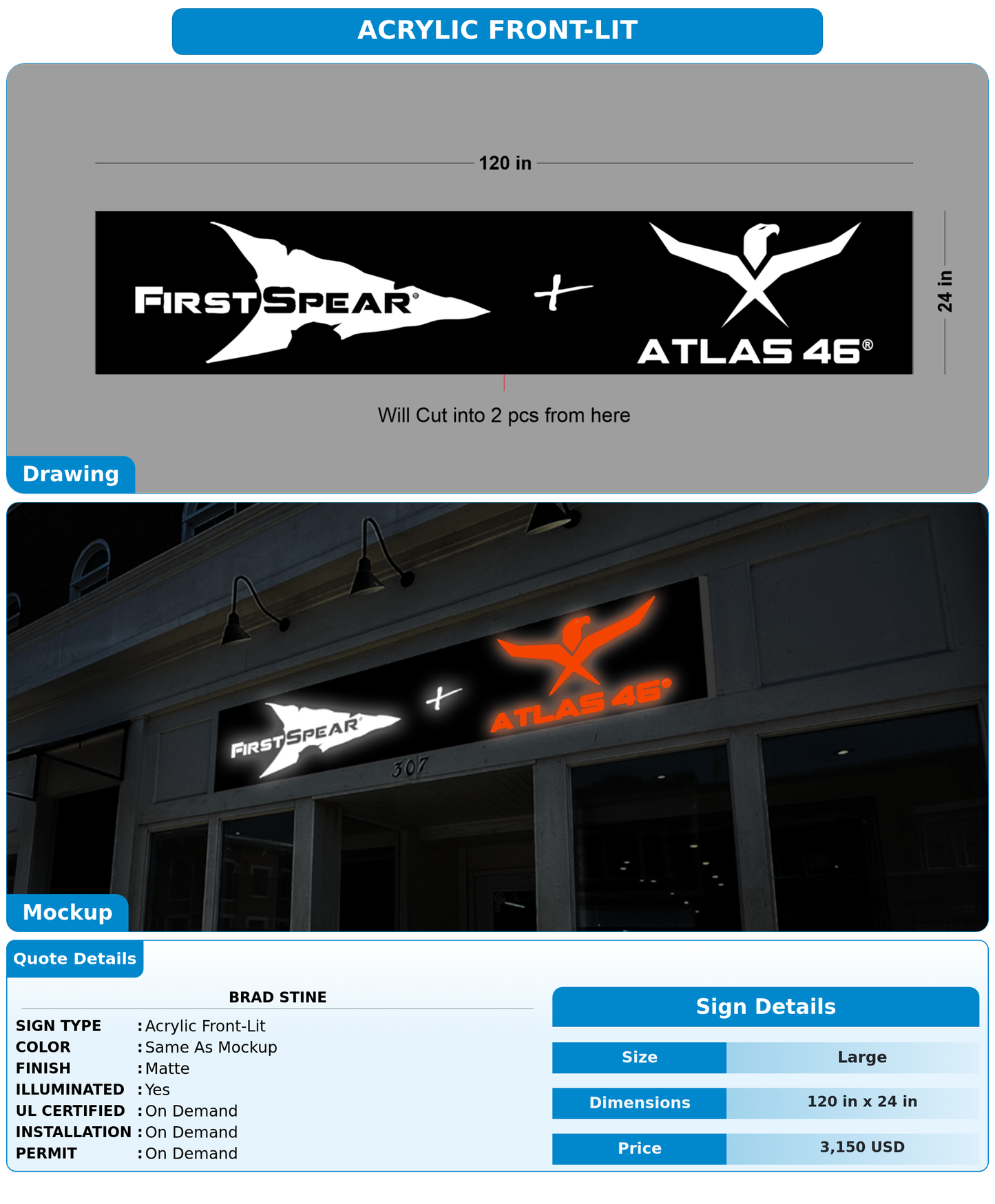 CUSTOM MOCKUP SIGN FOR Brad Stine