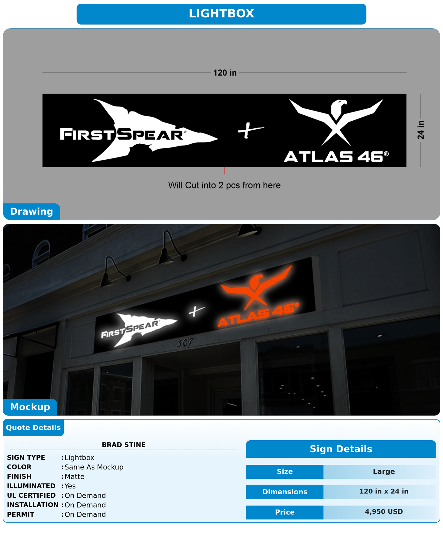 CUSTOM MOCKUP SIGN FOR Brad Stine