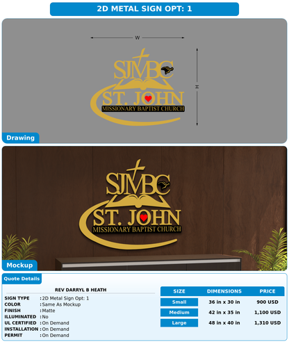CUSTOM MOCKUP SIGN FOR Rev Darryl B Heath