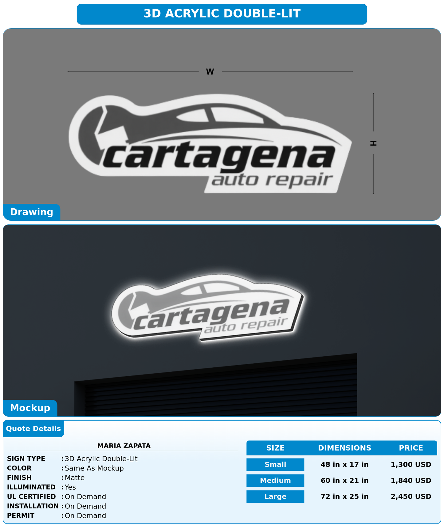 CUSTOM MOCKUP SIGN FOR Maria zapata