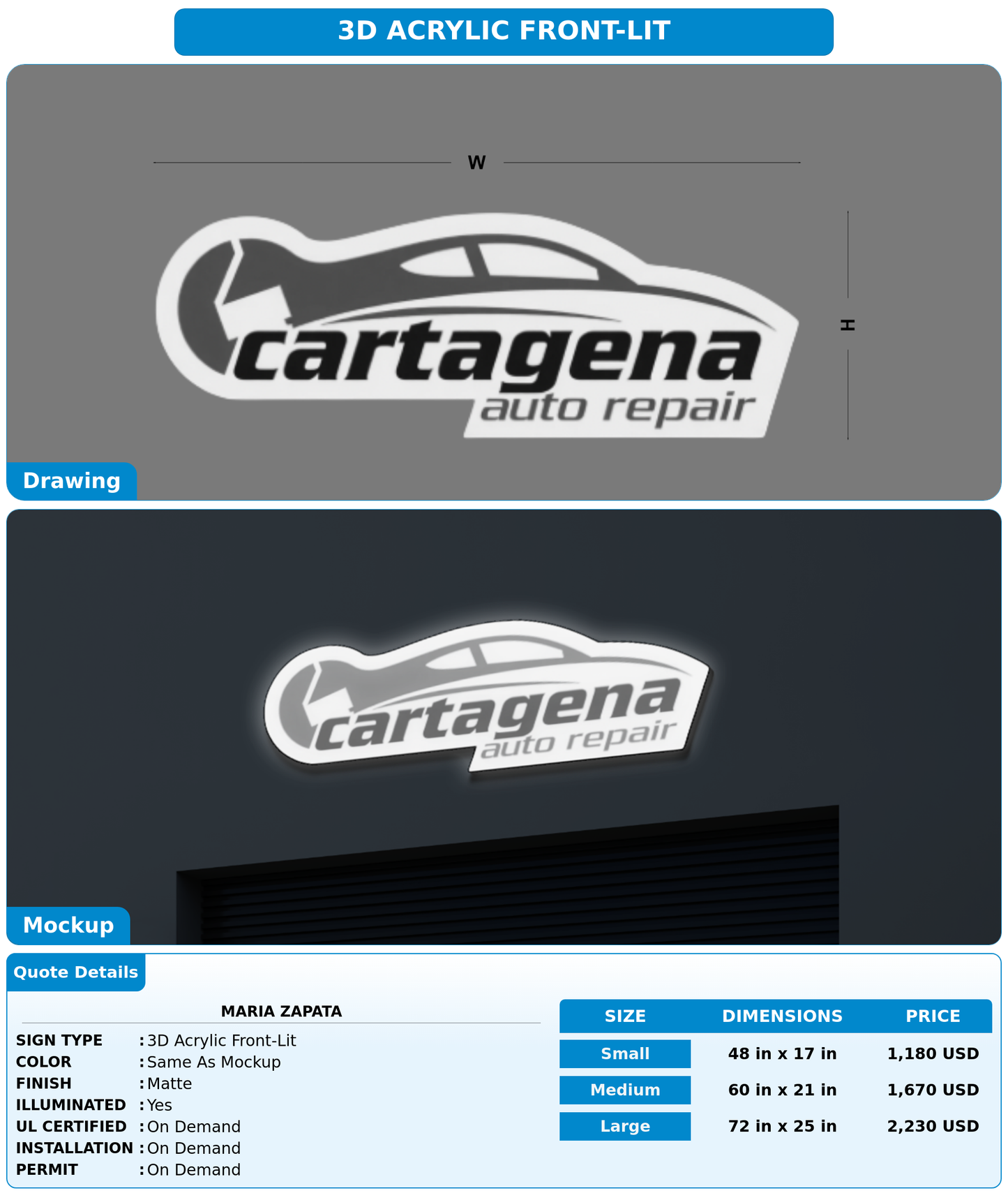 CUSTOM MOCKUP SIGN FOR Maria zapata