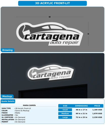 CUSTOM MOCKUP SIGN FOR Maria zapata