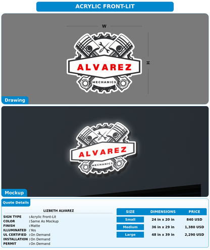 CUSTOM MOCKUP SIGN FOR Lizbeth Alvarez