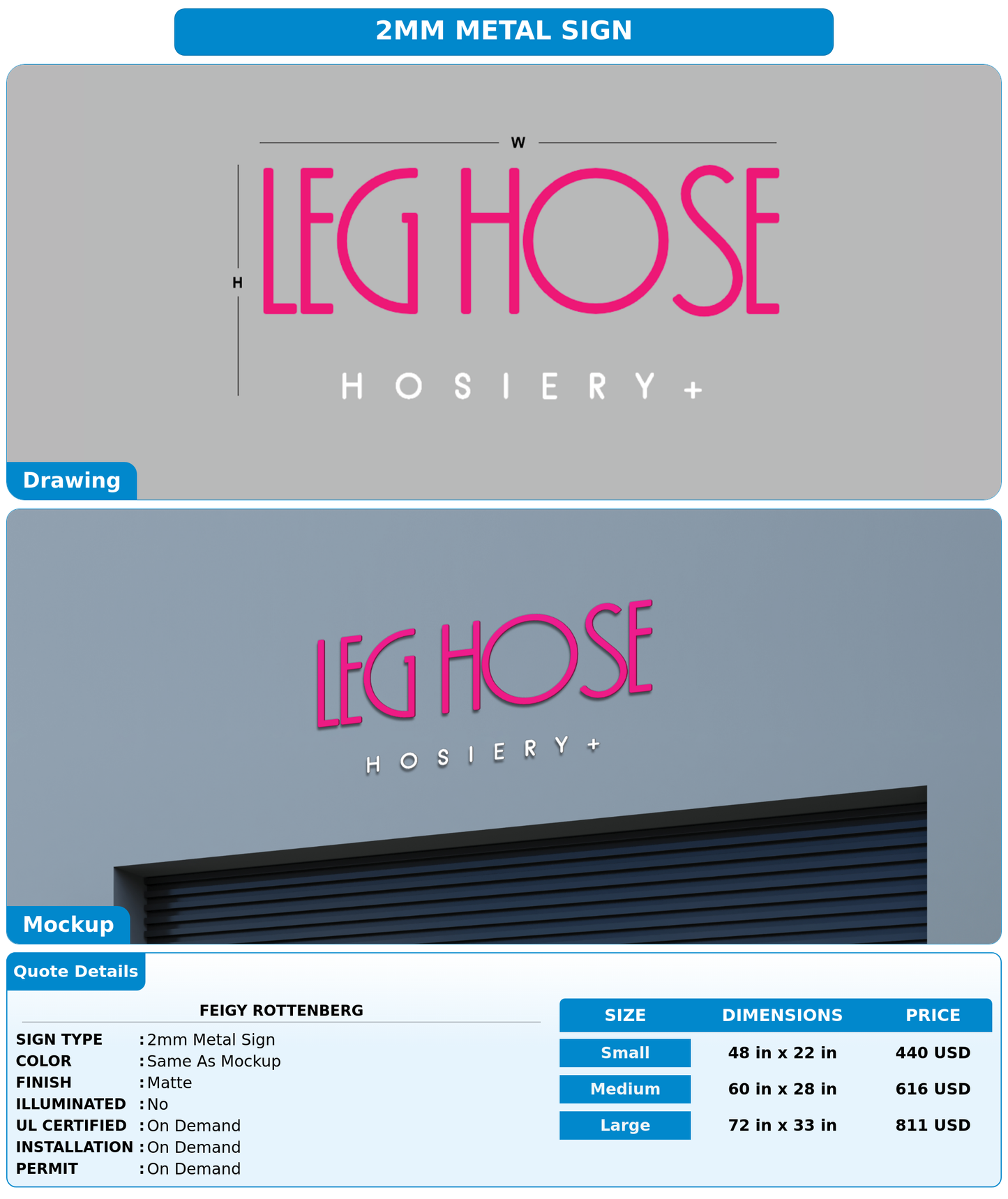 CUSTOM MOCKUP SIGN FOR feigy rottenberg