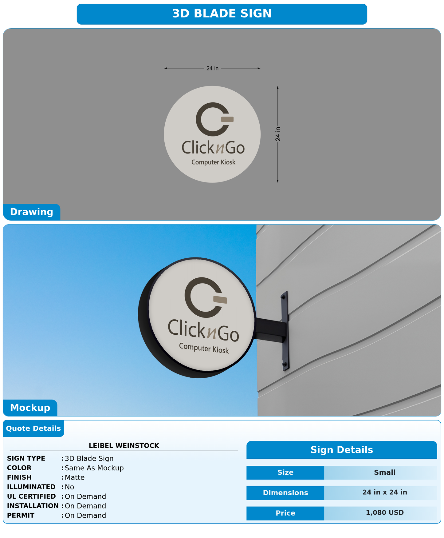 CUSTOM MOCKUP SIGN FOR leibel weinstock