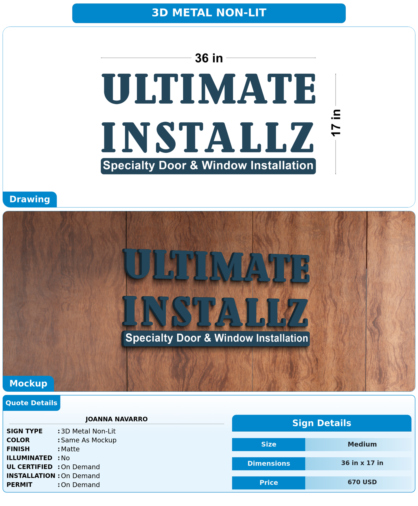 CUSTOM MOCKUP SIGN FOR Joanna Navarro