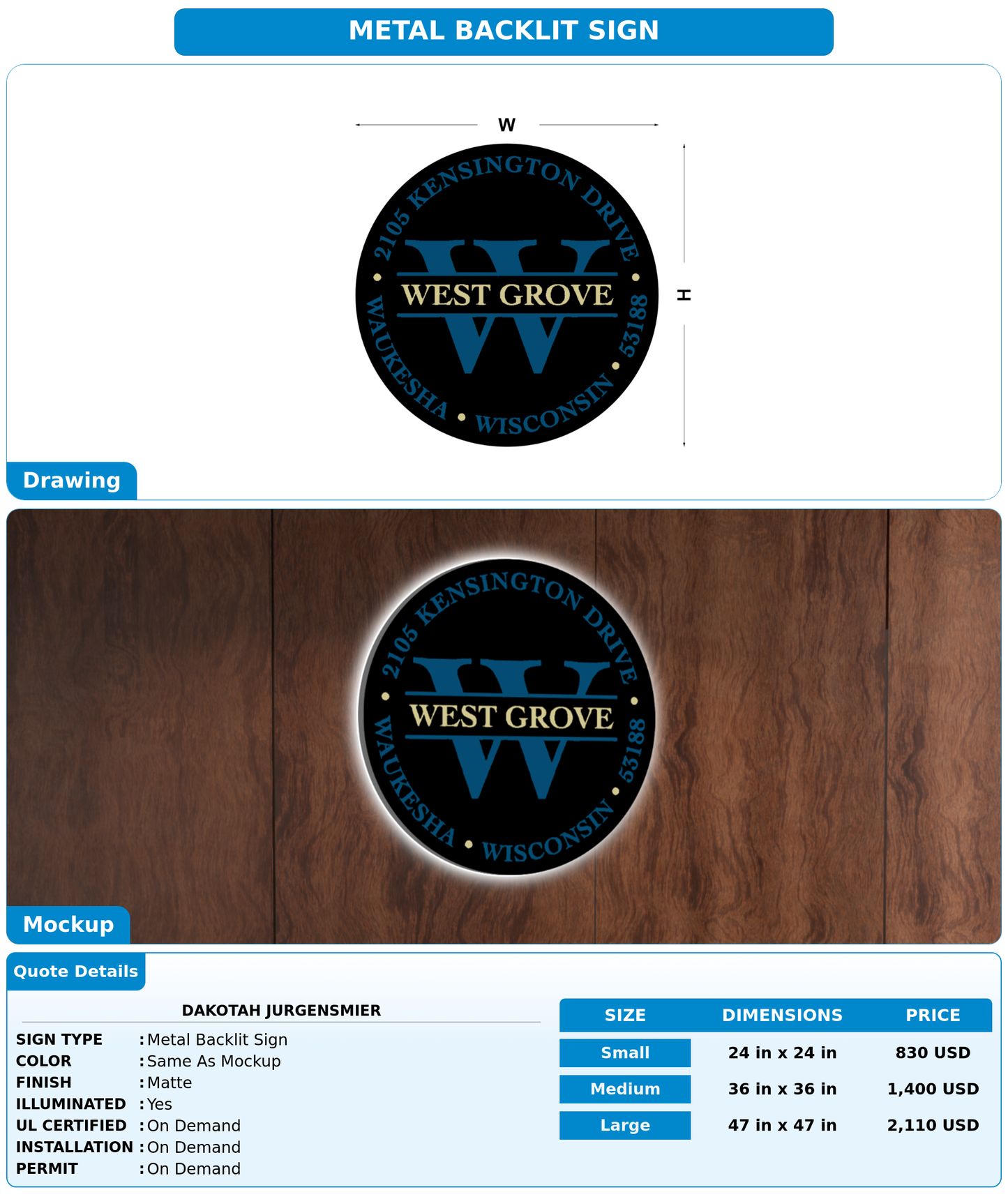 CUSTOM MOCKUP SIGN FOR Dakotah Jurgensmier