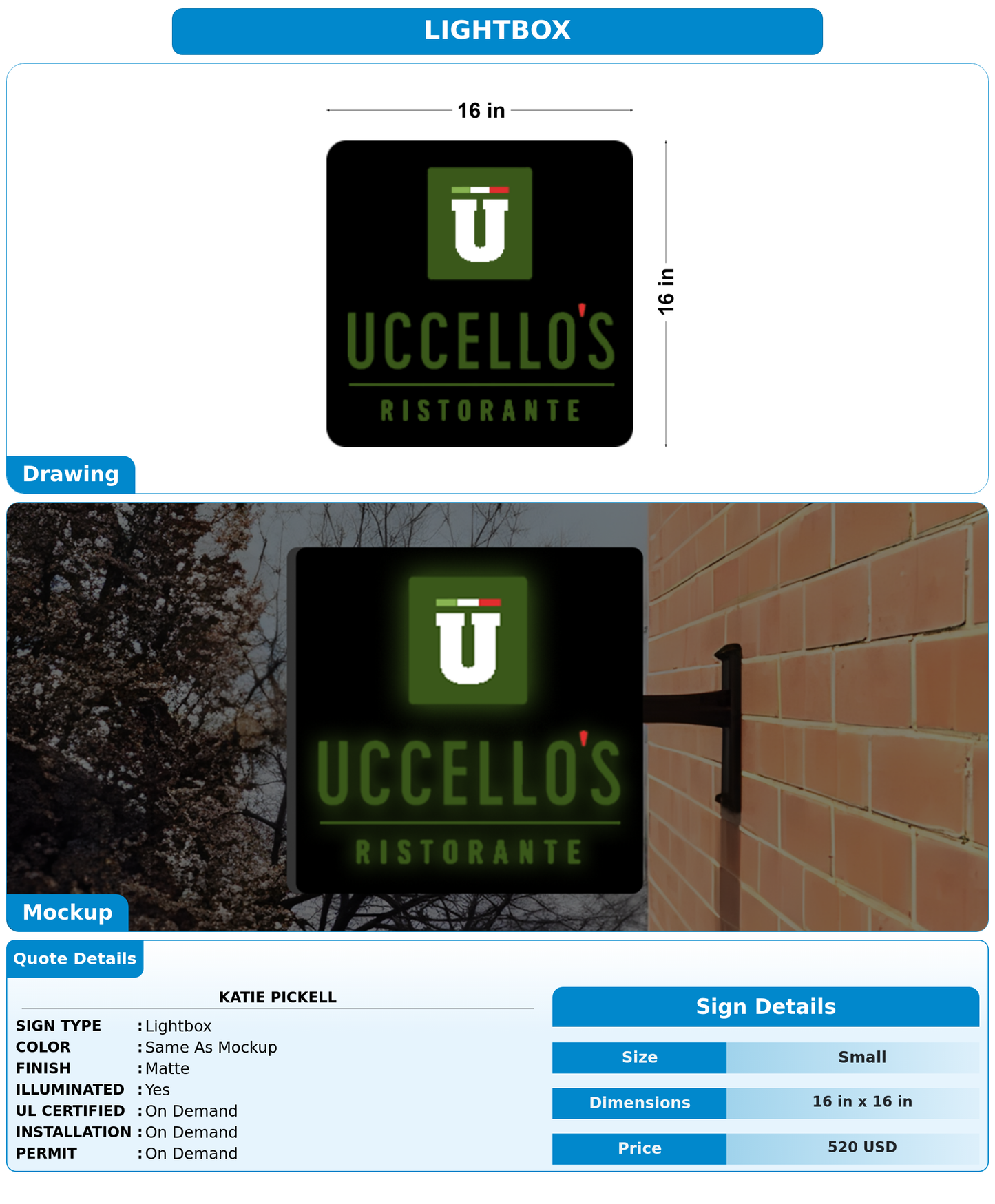 CUSTOM MOCKUP SIGN FOR katie pickell