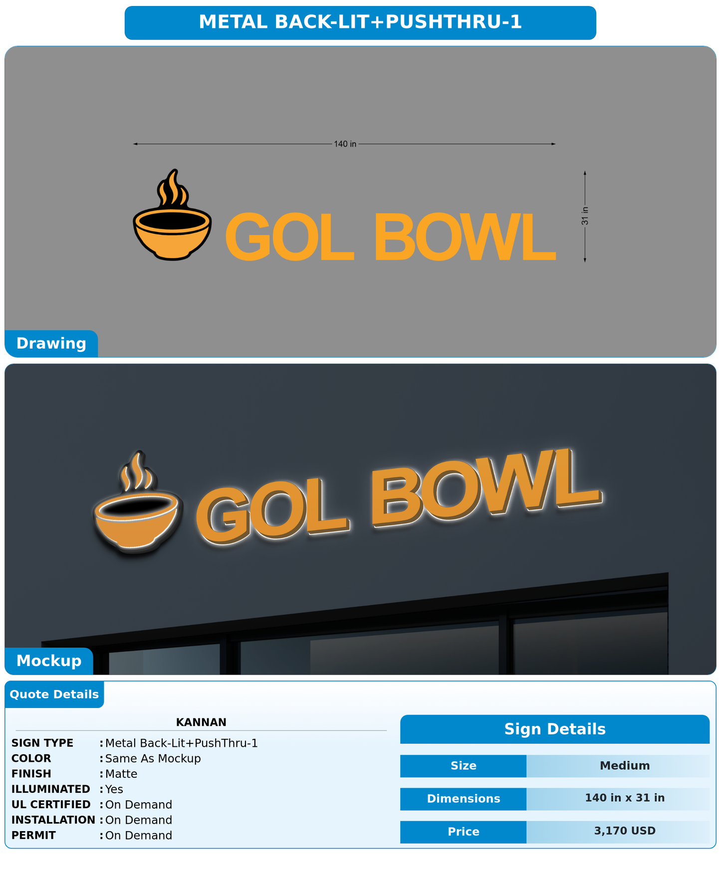 CUSTOM MOCKUP SIGN FOR Kannan