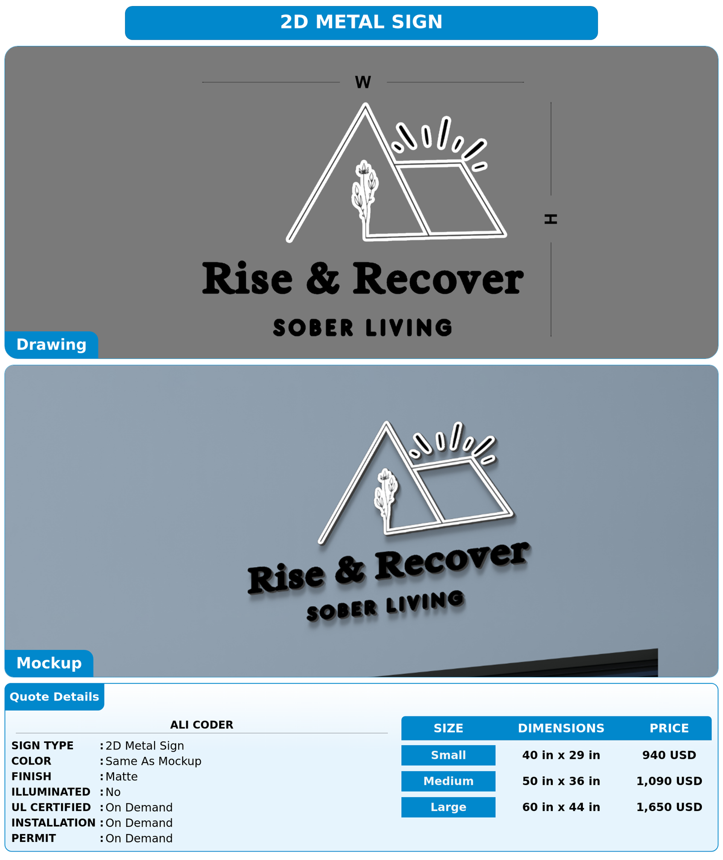 CUSTOM MOCKUP SIGN FOR Ali Coder