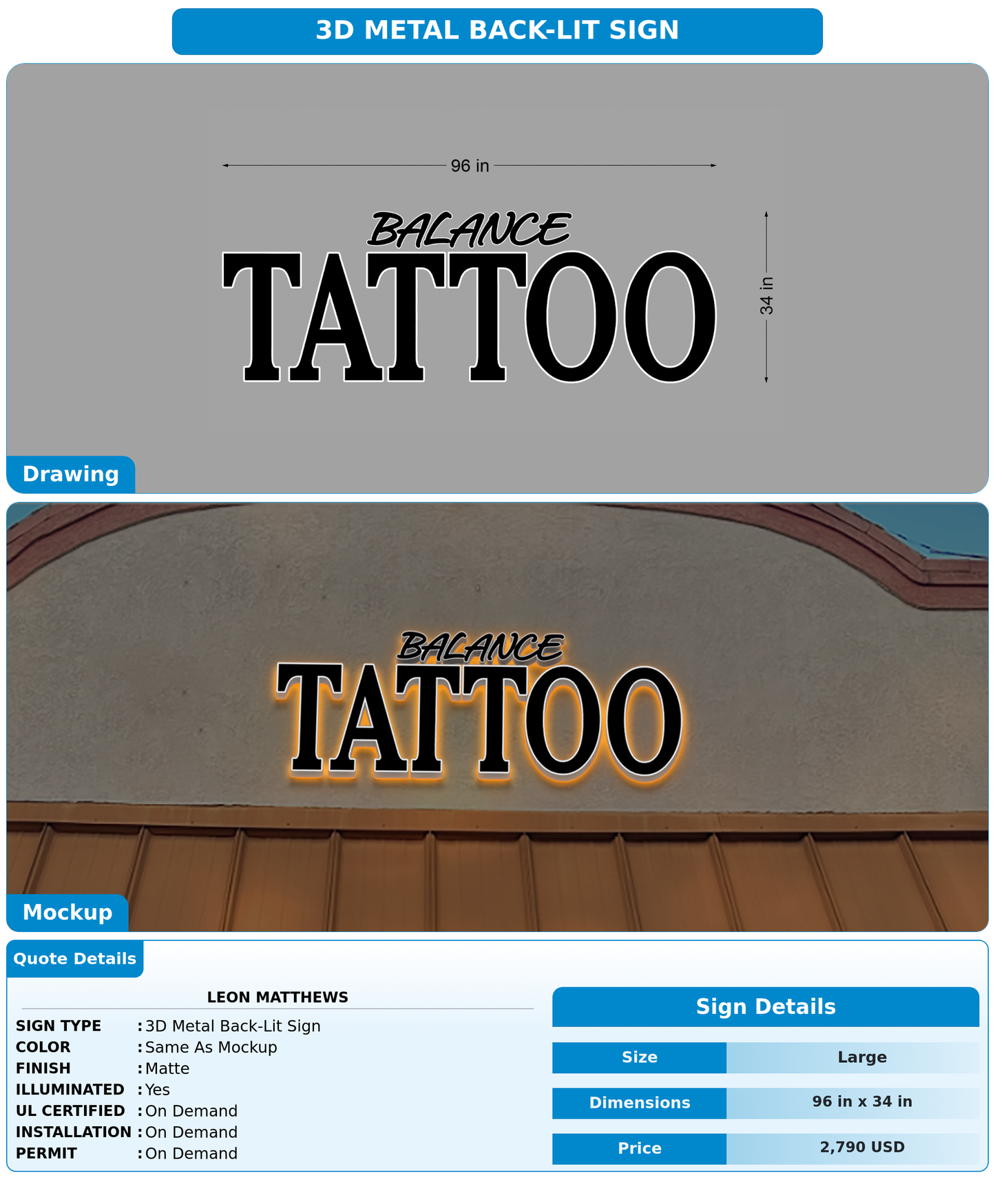 CUSTOM MOCKUP SIGN FOR Leon Matthews
