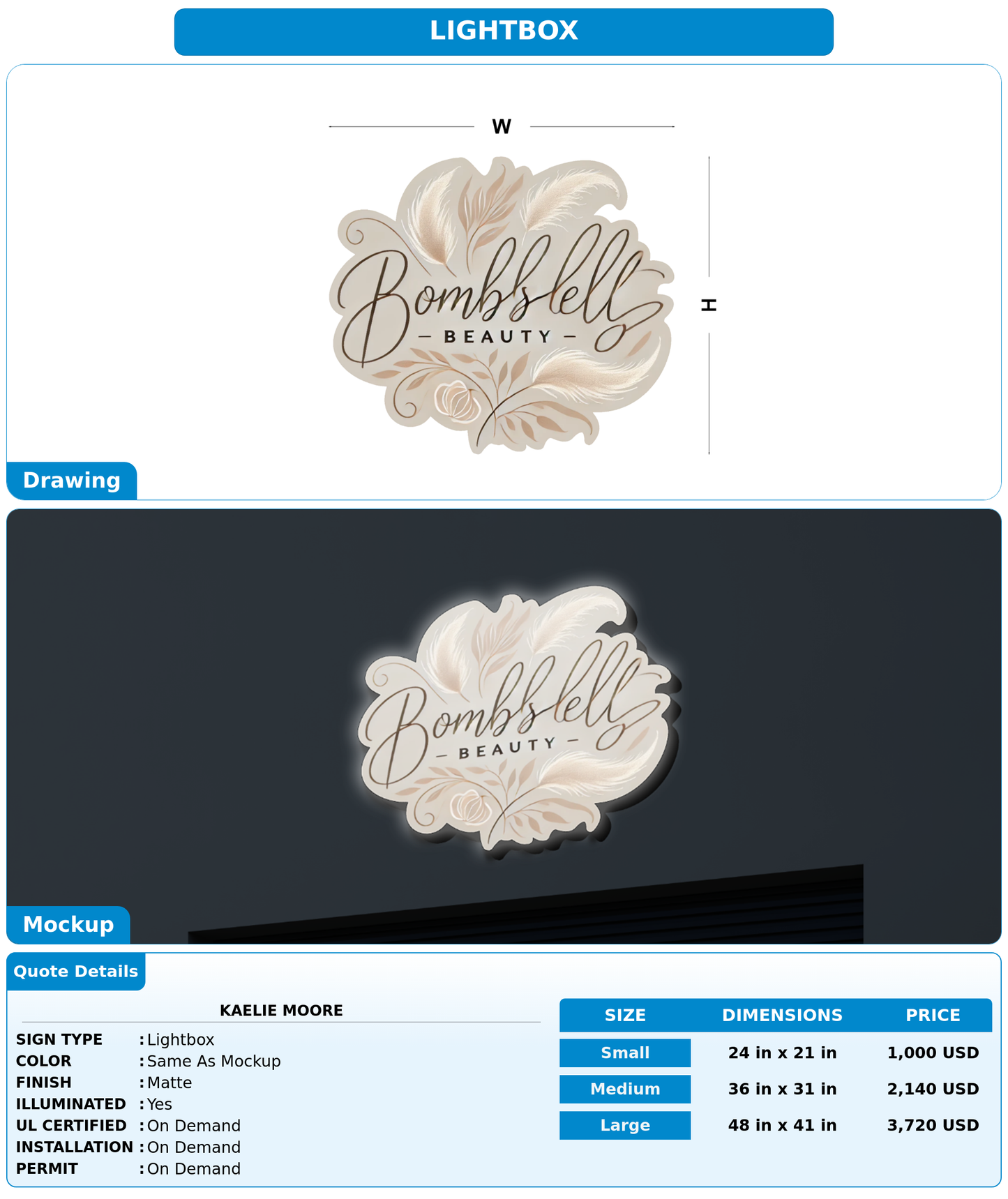 CUSTOM MOCKUP SIGN FOR Kaelie Moore