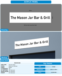 CUSTOM MOCKUP SIGN FOR Mason Bar