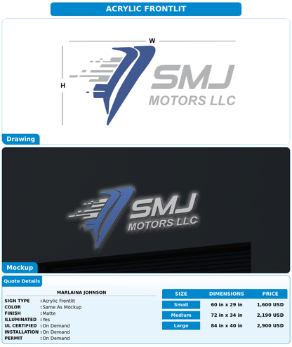 CUSTOM MOCKUP SIGN FOR Marlaina Johnson