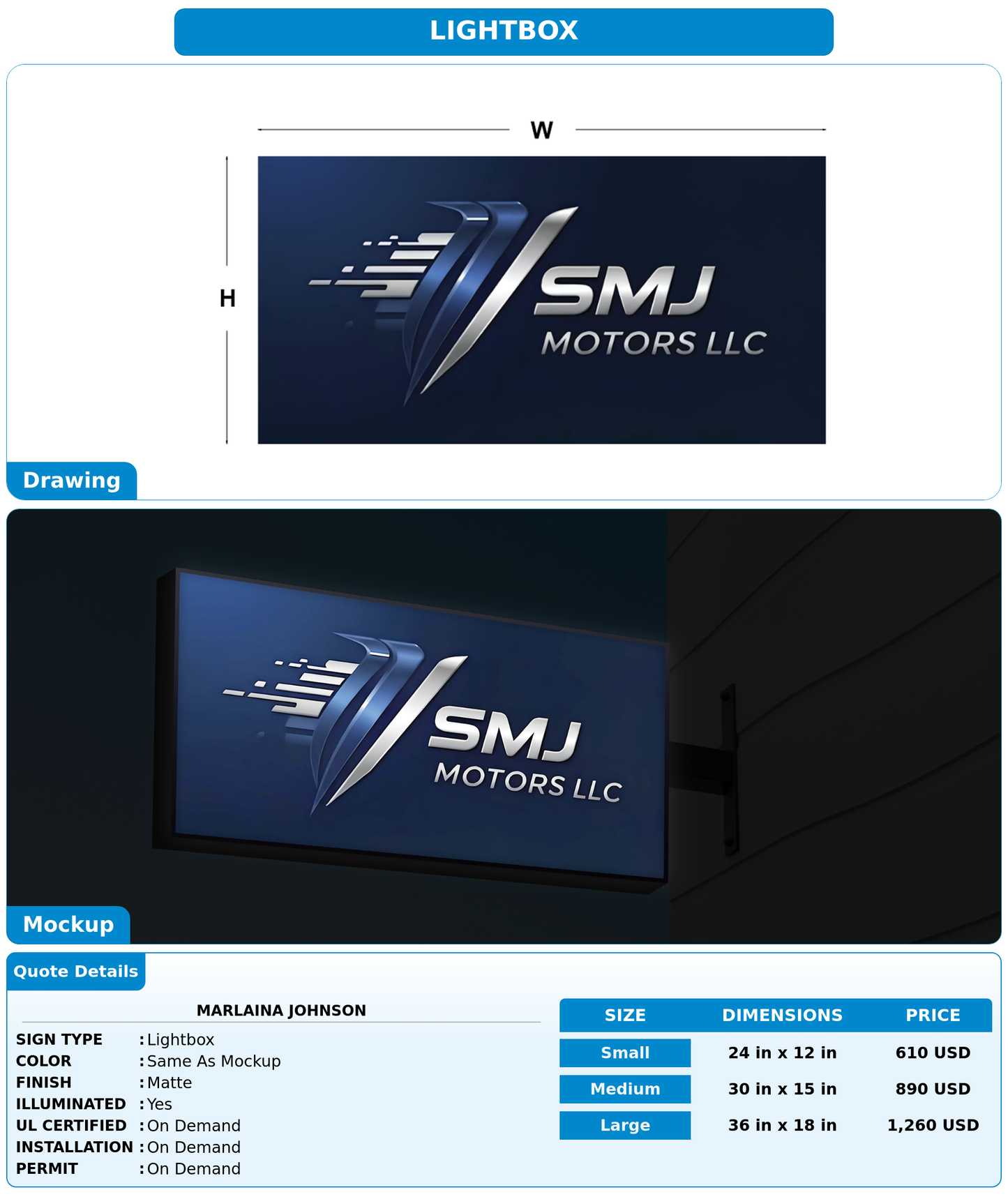 CUSTOM MOCKUP SIGN FOR Marlaina Johnson