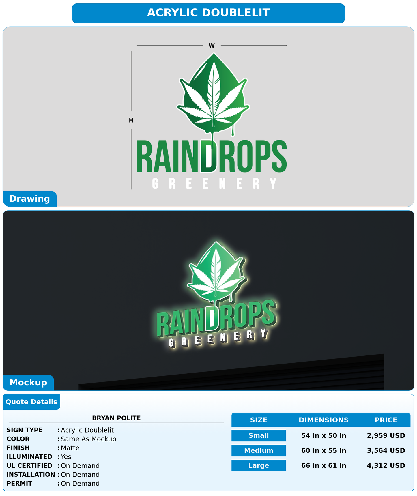 CUSTOM MOCKUP SIGN FOR bryan polite