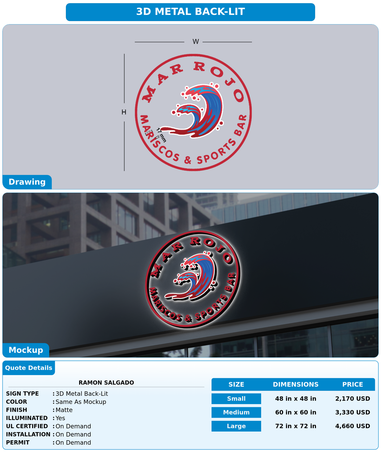 CUSTOM MOCKUP SIGN FOR Ramon Salgado