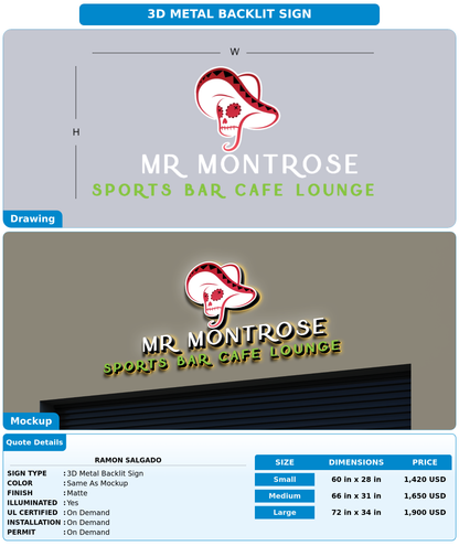 CUSTOM MOCKUP SIGN FOR Ramon Salgado