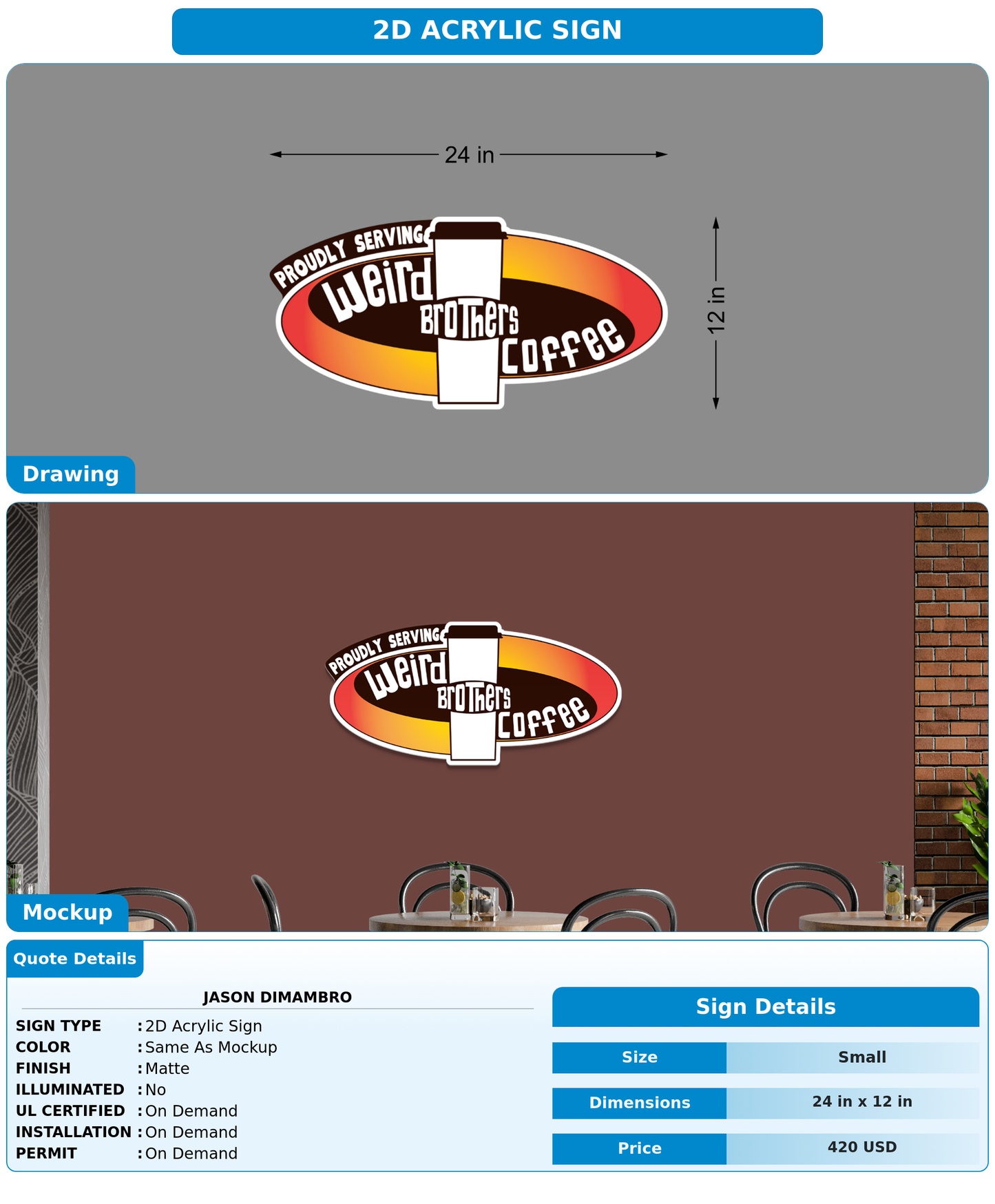 CUSTOM MOCKUP SIGN FOR Jason DiMambro