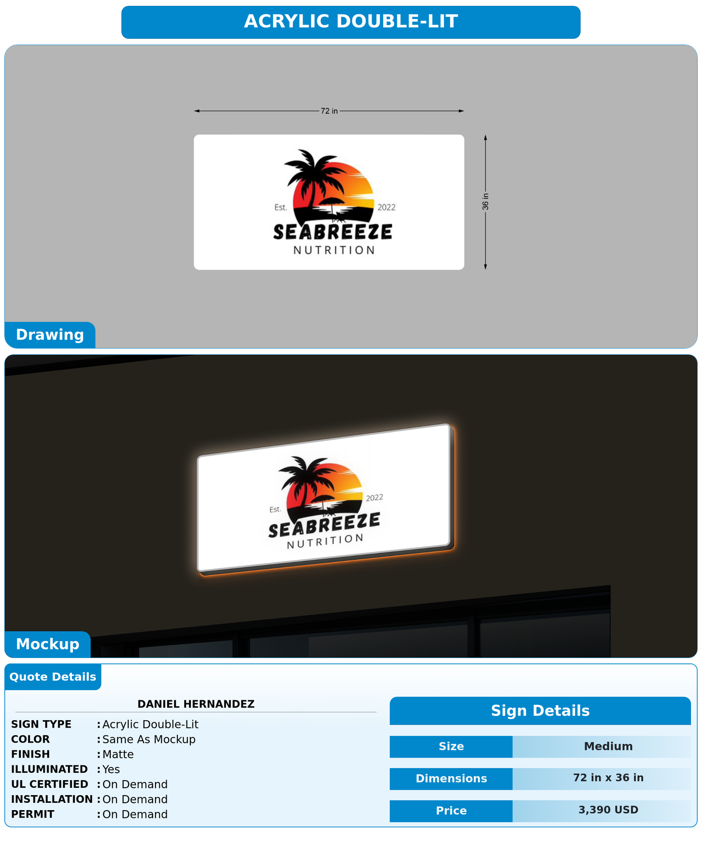 CUSTOM MOCKUP SIGN FOR Daniel Hernandez
