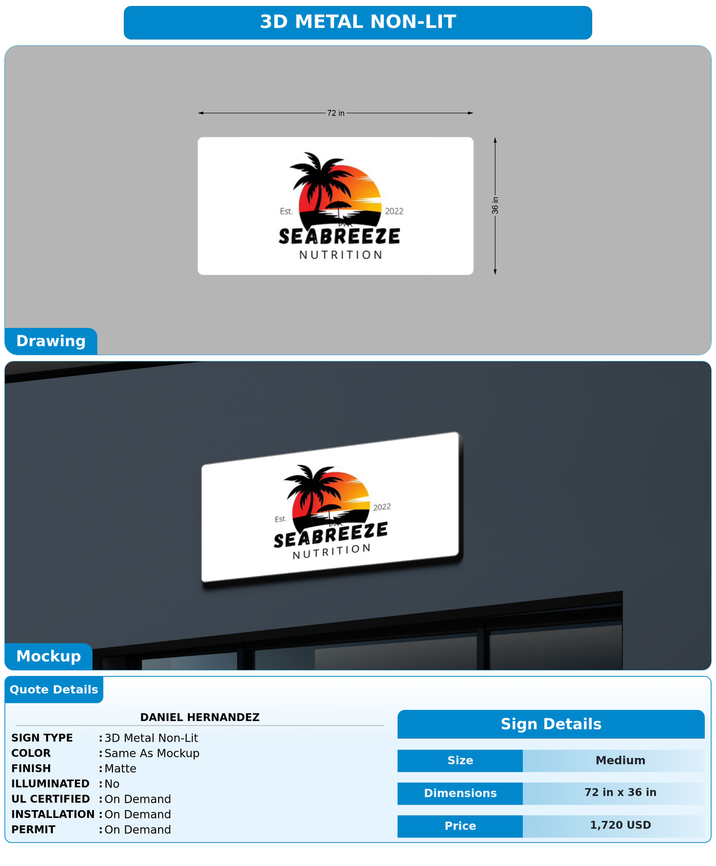 CUSTOM MOCKUP SIGN FOR Daniel Hernandez