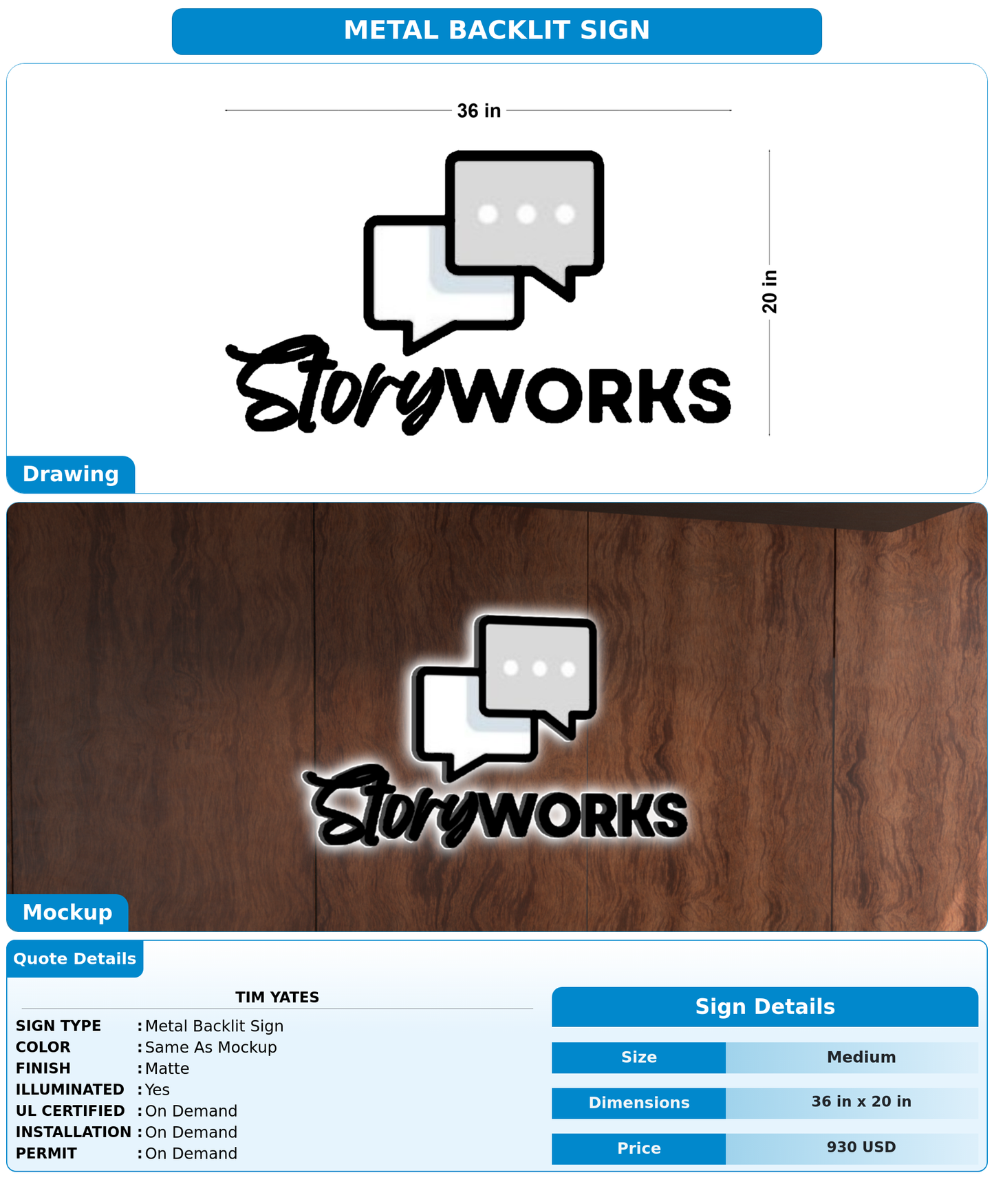CUSTOM MOCKUP SIGN FOR Tim Yates