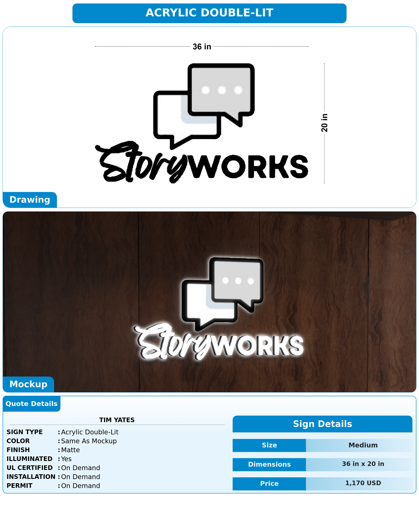 CUSTOM MOCKUP SIGN FOR Tim Yates